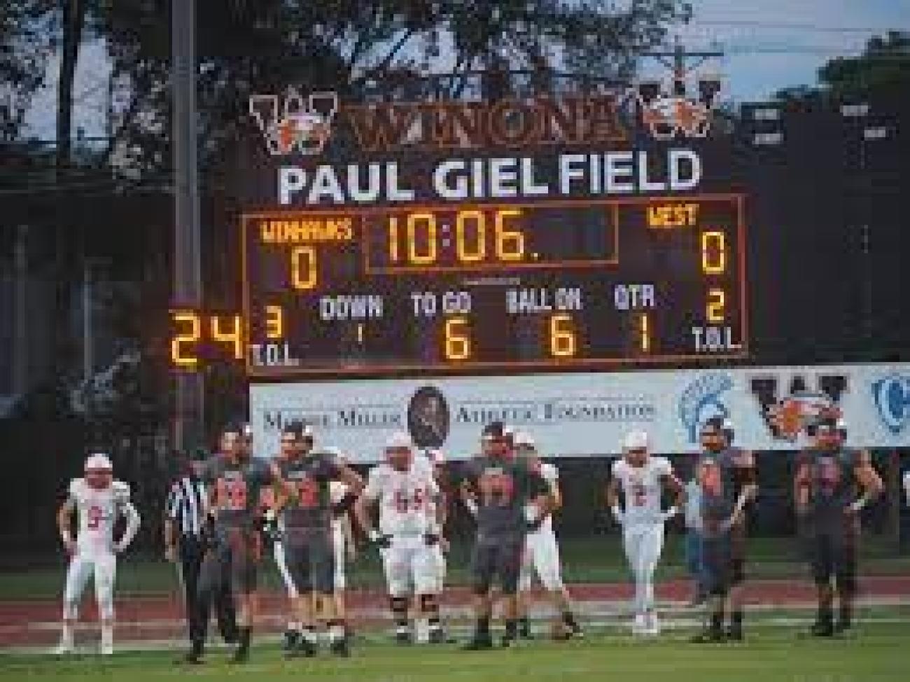 Winona High School pays tribute to its three-sport star with the football field named in his honor. 